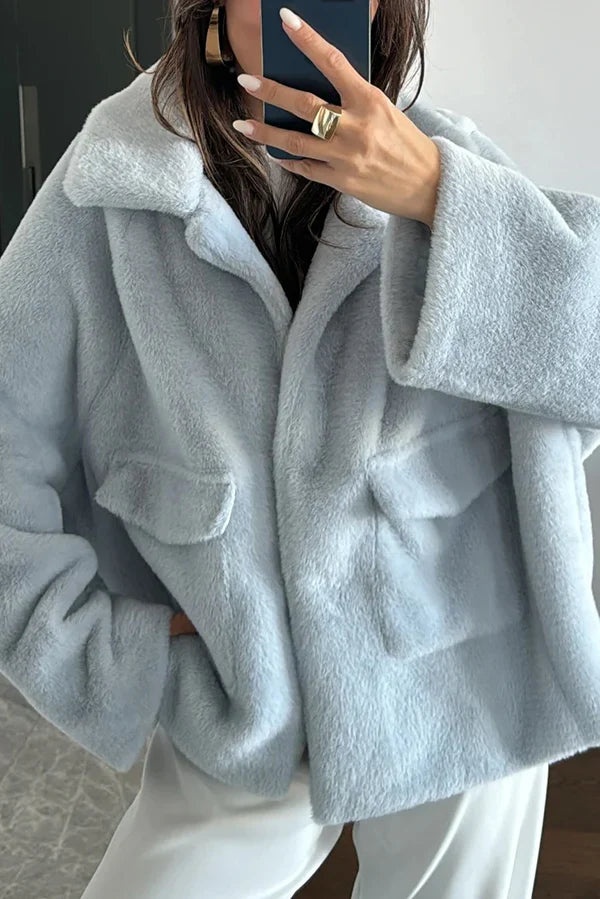 Manteau Doux en Fausse Fourrure